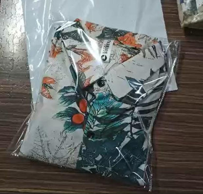 Casual Vacation-Style Printed Short & Shirt Co-ord Set For Men's(2pcs Set)